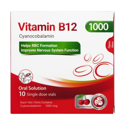 ویال خوراکی ویتامین B12 پی بی جی فارما | ۱۰ عدد | بهبود عملکرد سیستم ایمنی