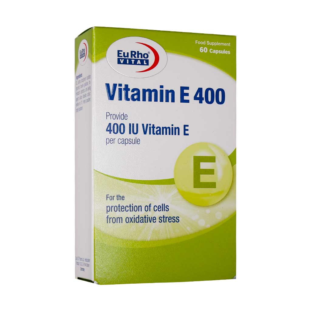 کپسول ویتامین ای ۴۰۰ یورو ویتال | ۶۰ عدد | آنتی اکسیدان و کمک به حفظ سلامت بدن