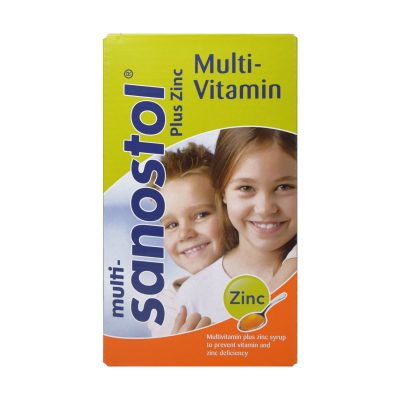 شربت مولتی ویتامین با زینک سانستول | ۱۵۵ میلی لیتر |تقویت سیستم ایمنی کودکان