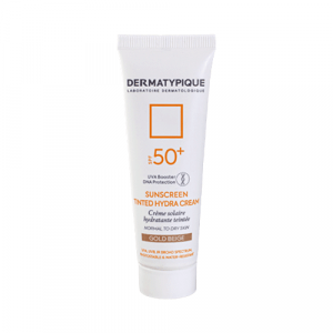 ضد آفتاب رنگی هیدرا گلد بژ مناسب پوست خشک +SPF50 درماتیپیک