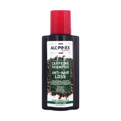 شامپو کافئین ضد ریزش مناسب موهای چرب آلوپینکس | ۲۵۰ میلی لیتر | جلوگیری از ریزش مو