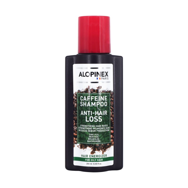 شامپو کافئین ضد ریزش مناسب موهای چرب آلوپینکس تقویت کننده