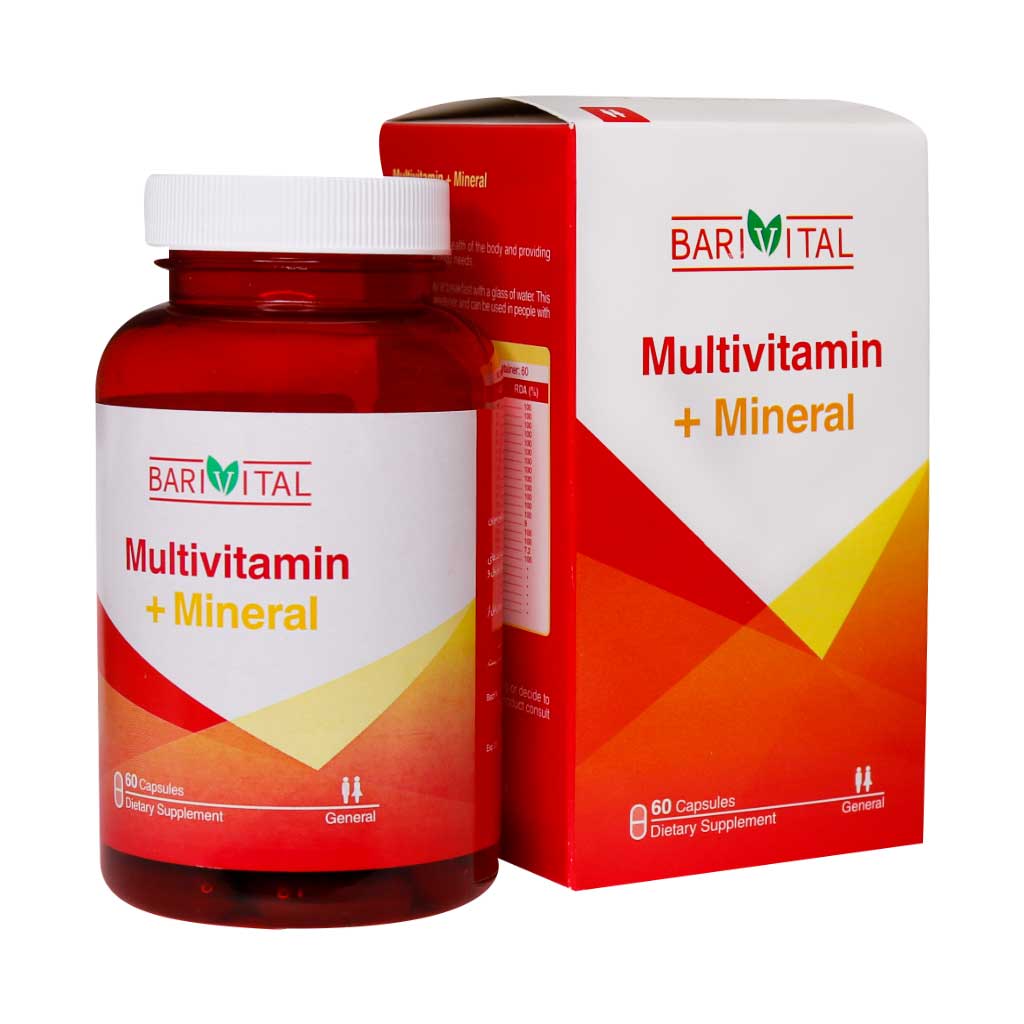 کپسول مولتی ویتامین مینرال باری ویتال |۶۰ عدد|تقویت سیستم ایمنی بدن