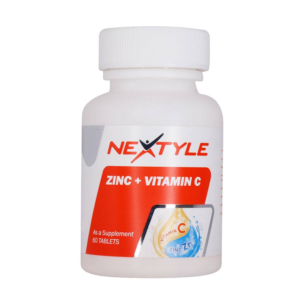 قرص زینک پلاس ویتامین C نکستایل |۶۰ عدد|حفظ سلامت پوست، مو و ناخن