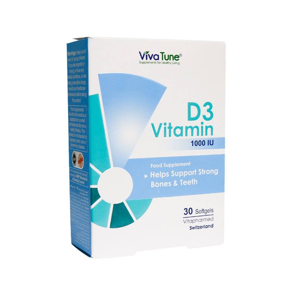 کپسول نرم ژلاتینی ویتامین D3 1000 واحد ویواتون |۳۰ عدد|استحکام استخوان‌ها