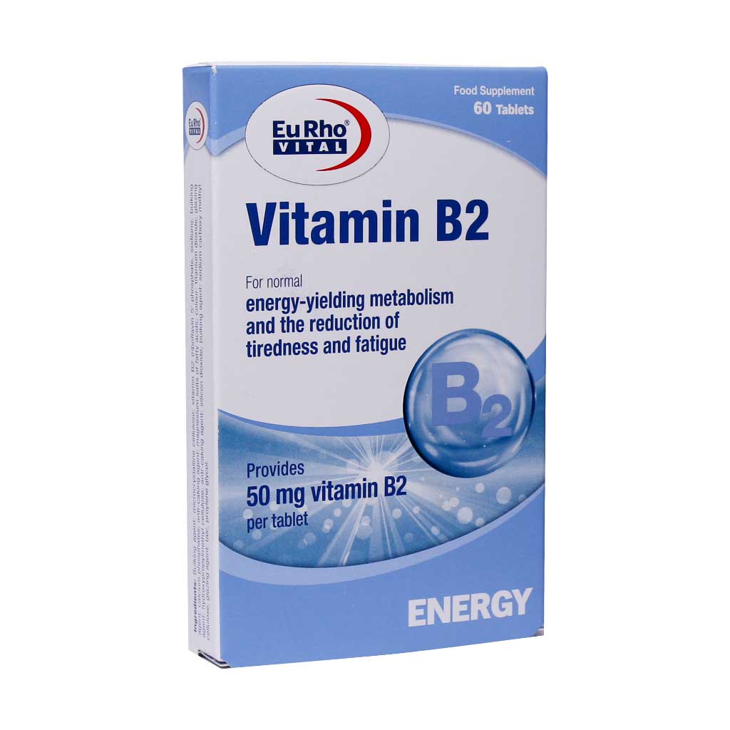 قرص ویتامین B2 یوروویتال |۶۰ عدد|کمک به متابولیسم طبیعی انرژی بدن