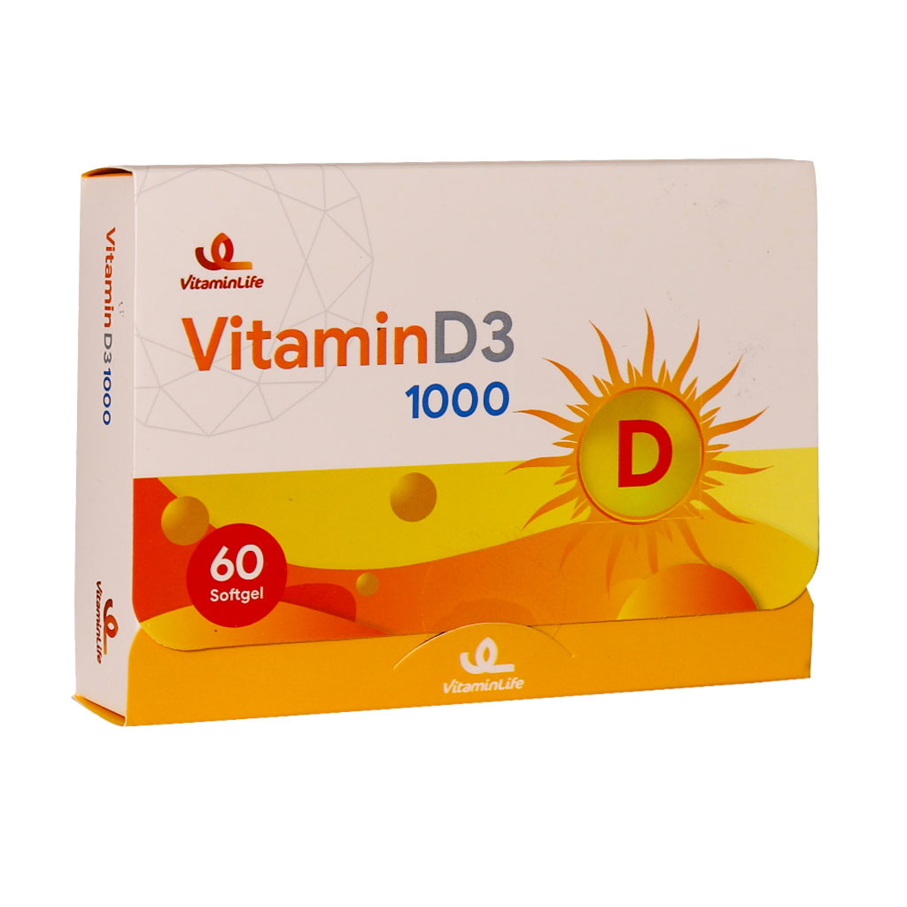 کپسول نرم ویتامین D3 1000 واحد ویتامین لایف |۶۰ عدد|کمک به سلامت ایمنی