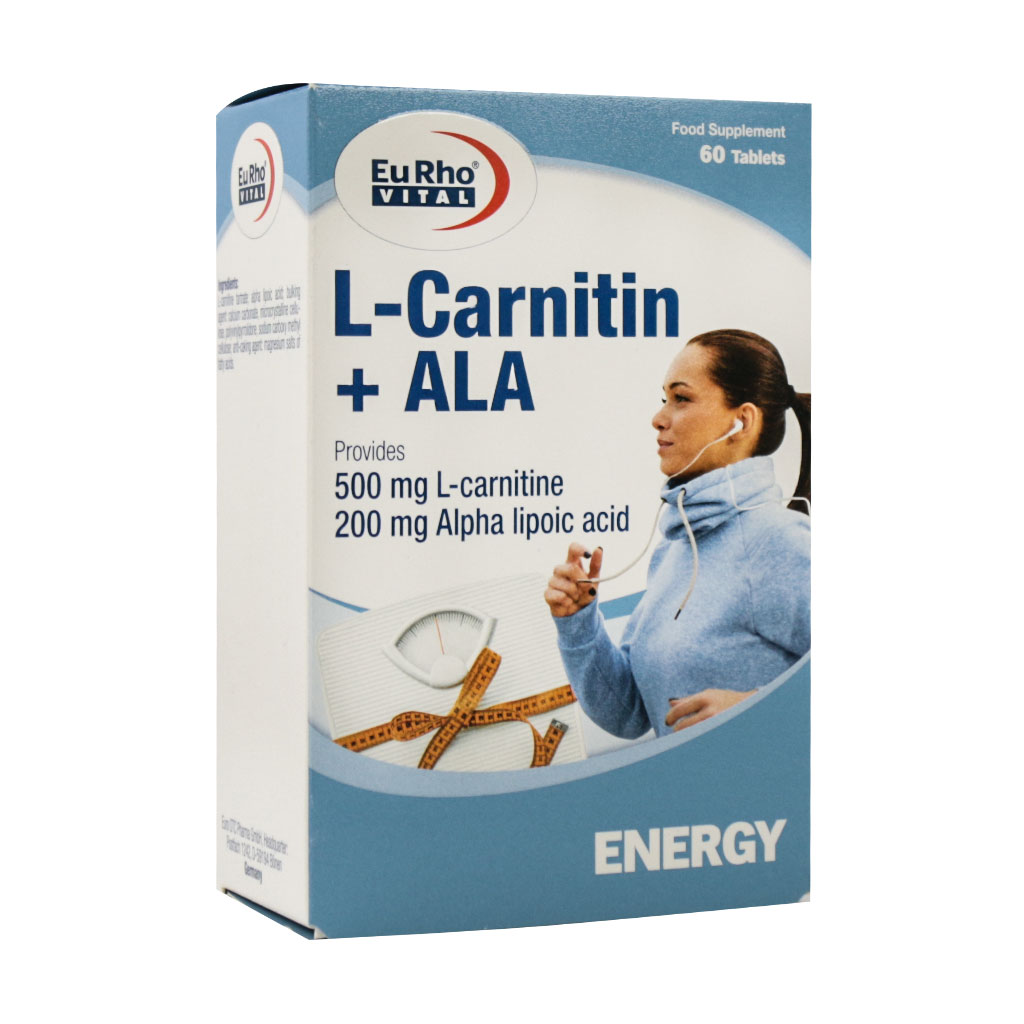 قرص ال کارنیتین + آ ال آ یوروویتال |۶۰ عدد|افزایش انرژی بدن