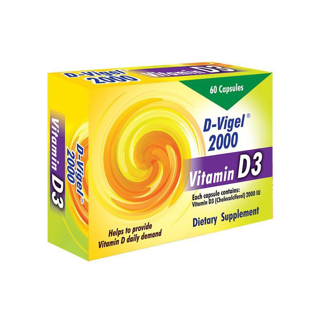 کپسول ویتامین D3 دی ویژل ۲۰۰۰ واحد دانا |۶۰ عدد| جلوگیری از پوکی استخوان